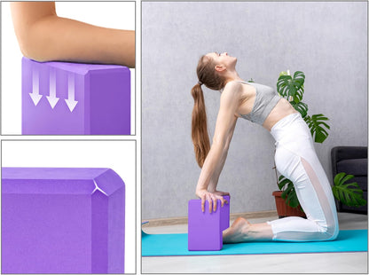 EXERZ Yoga Blocks 2 pack, Gym Blocks, Exercise Workout Fitness Bricks, Pilates Stretch Handstand Non-Slip