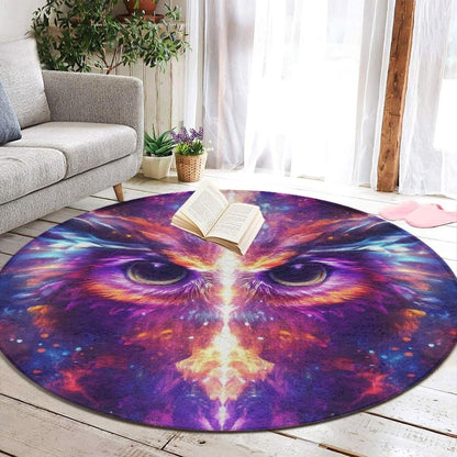 Machine Washable Modern Round Area Rug, Room Sofa Yoga Soft Round Carpet, Home Decor Non Slip Kitchen Office Circle Rug Union Jack Flag UK Mandala Art, 60inch