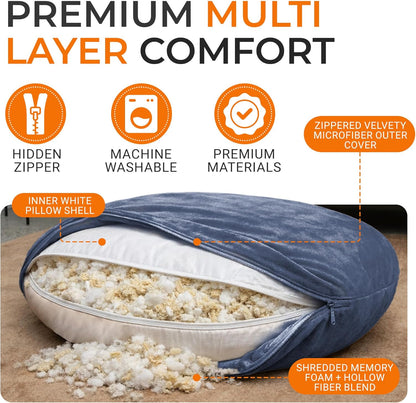 Cheer Collection Meditation Cushion - Ergonomic Floor Pillow, Yoga Pillow with Buckwheat Filling, Zafu Meditation Cushion, Comfort & Meditation Posture Support