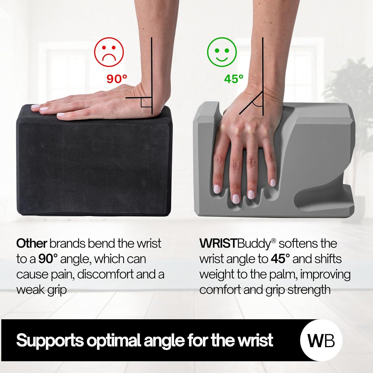 WRISTBuddy® Yoga Blocks 2-Pack (Left + Right) — Ergonomic, Hand-Shaped EVA Blocks for Wrist Relief & Better Grip | Doctor-Designed Support for Yoga, Pilates, Handstands, Push-Ups & Rehab