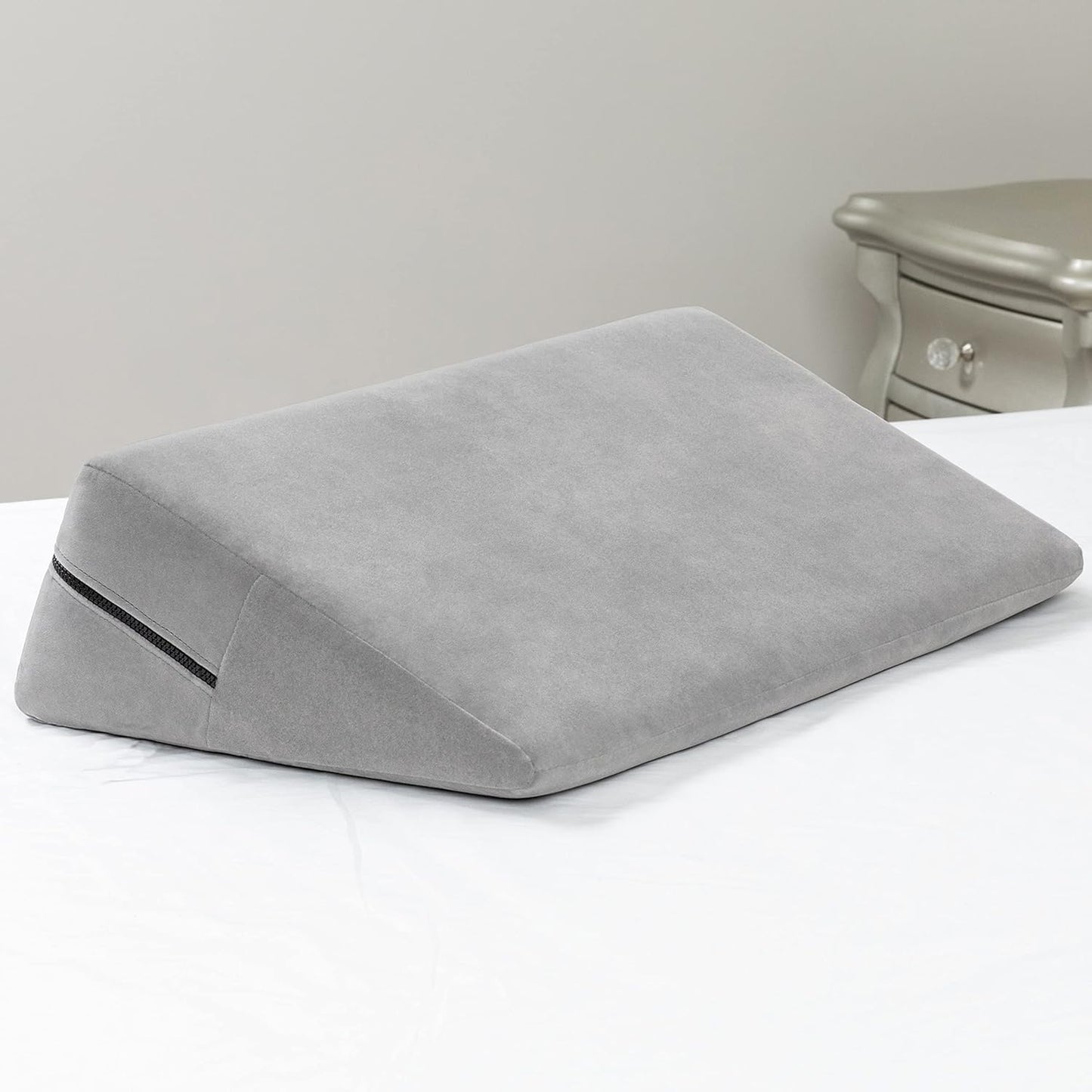 Avana Micro-Velvet Slant 7” Height - Firm Density Bed Wedge for Back and Knee Support