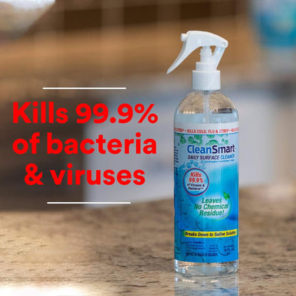 CleanSmart Daily Surface Cleaner and Pet-Safe Disinfectant, Kills 99.9% of Viruses, Bacteria, 23 ounce Bottle (Pack of 2)