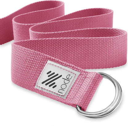 7-1/2' Yoga Strap for Stretching, Woven Cotton Blend Yoga Strap with Adjustable D-Ring Buckle for Exercise, Therapy and Fitness