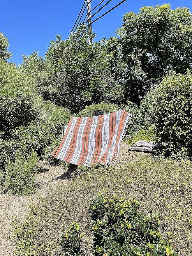 Open Road Goods Bulk Falsa Blankets - Handwoven Authentic Mexican Falsa - Great for Weddings, Yoga, Beach, Picnics, or Mexican Throw! (Tan, 7 Pack)