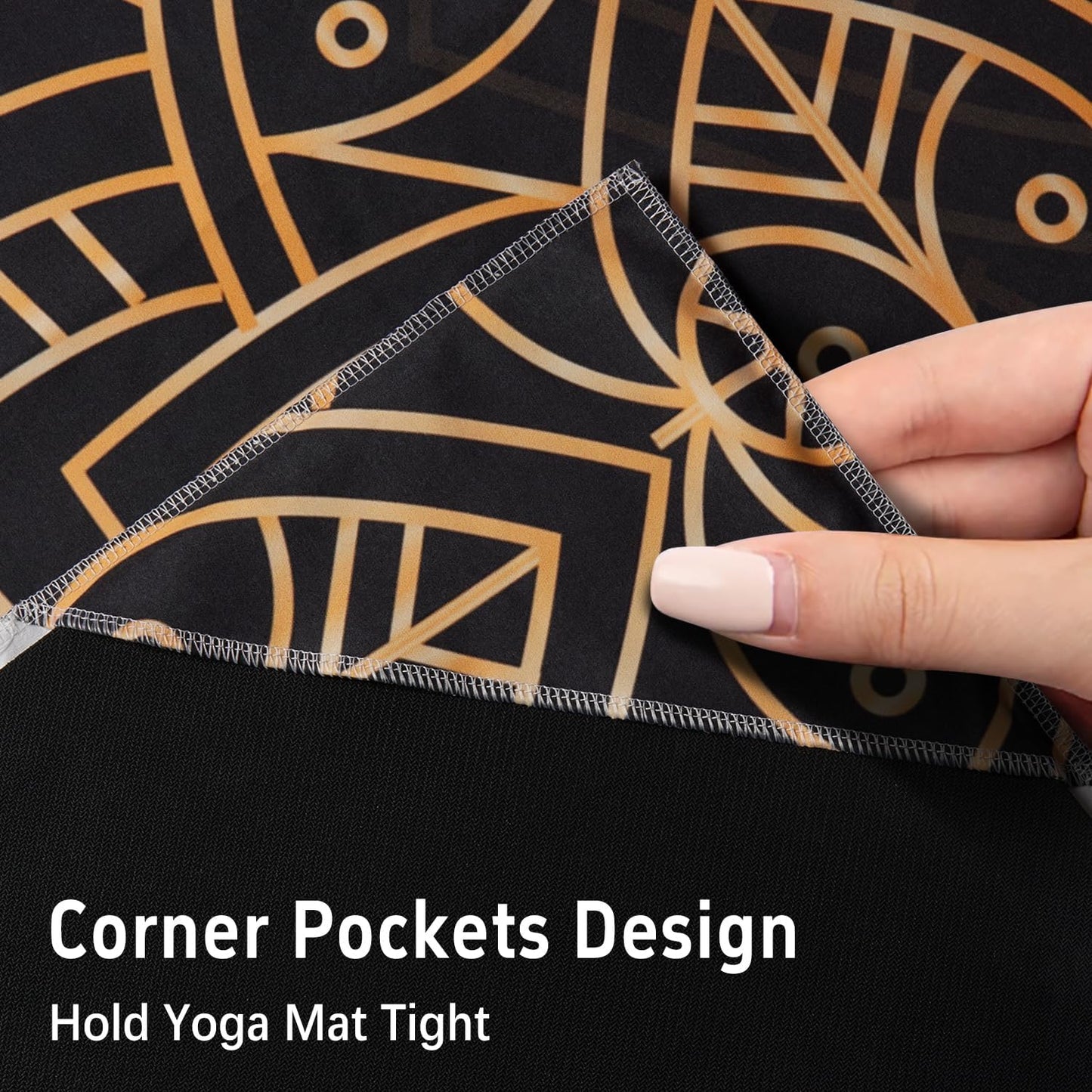 Hot Yoga Mat Towel with Corner Pockets Yoga Towels for Hot Yoga Non Slip with Travel Bag Sweat Absorbent Yoga Blankets Mat Cover for Workout Gym 70"x26" (Mountain-01, 70x26)