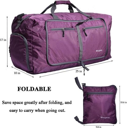 Woogwin Travel Duffel Bag Large Foldable Waterproof Overnight Bag for Beach Swim Bags Pool Sports Gym