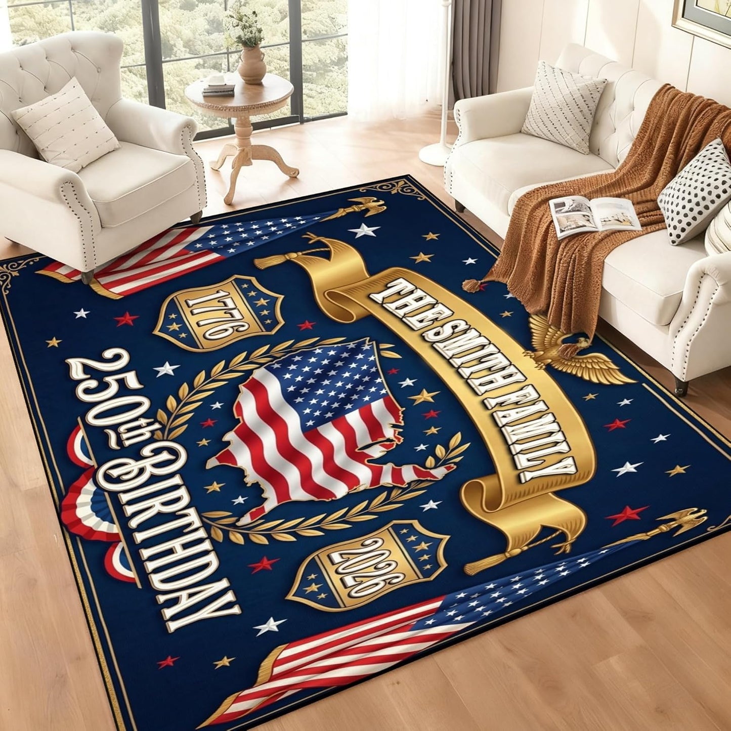 Personalized Family Name Initials Monogram Pink Rug, Shining Butterfly Printed Carpets for Girls Kids Butterfly Theme Living Room Indoor Bedroom Decor 5'×7' Soft Polyester Yoga Mat
