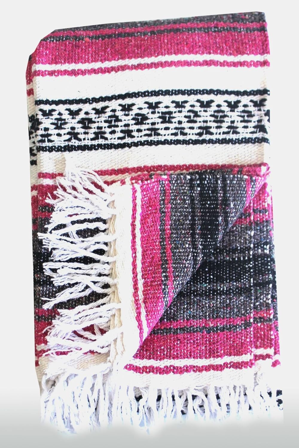 Del Mex Classic Mexican Blanket, Large Authentic Woven Falsa Throw (70"x50"), Artisan Southwest Décor for Beach, Yoga, Outdoors (Lavender)