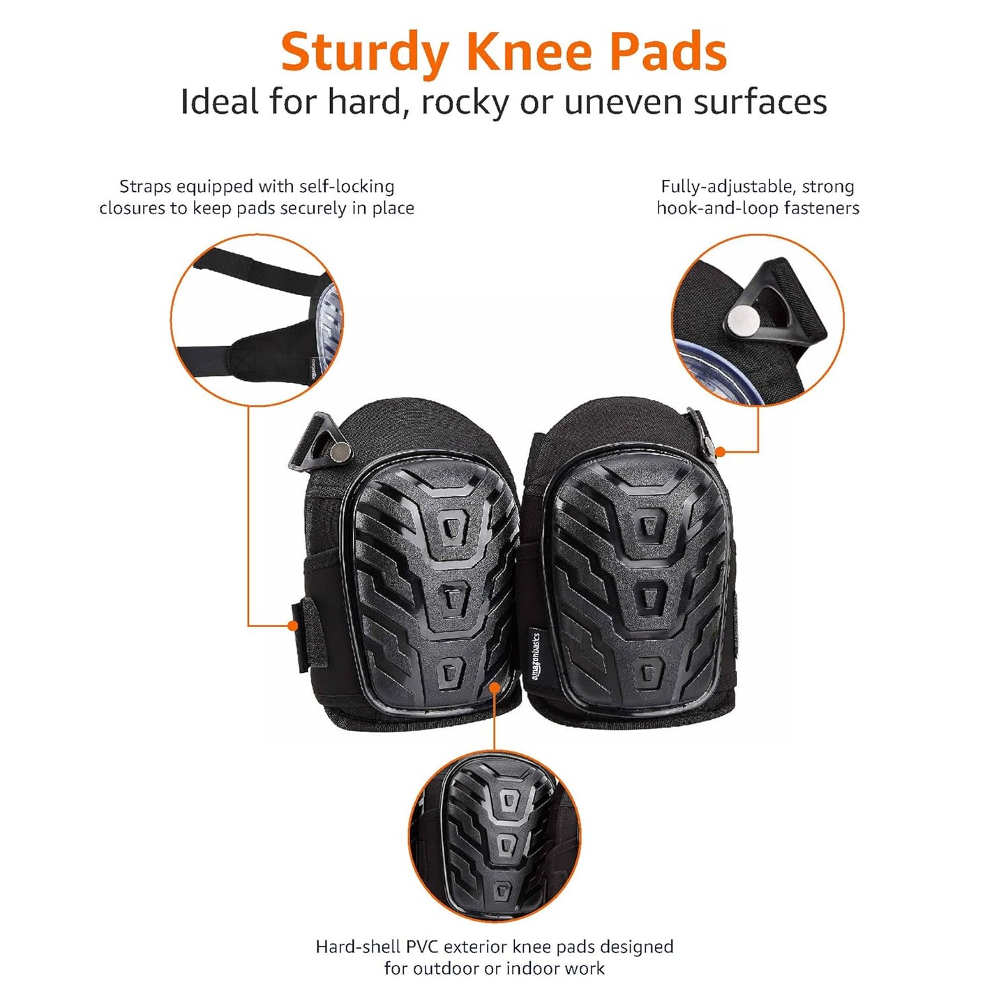 Amazon Basics Professional Gel Cushion Knee Pads - 1 Pair, Clear