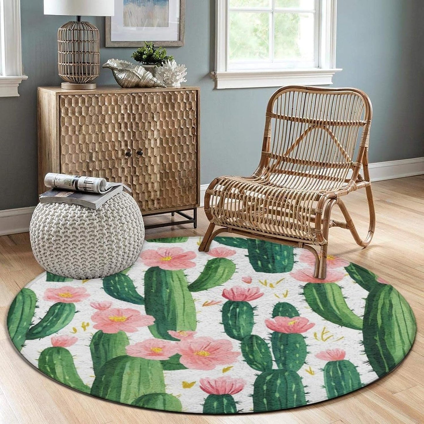 Large Home Decor Mat, Soft Round Yoga Carpet, Non Slip Machine Washable Home Office Circle Rug Gothic Witchy Sun Moon Mushroom Moth