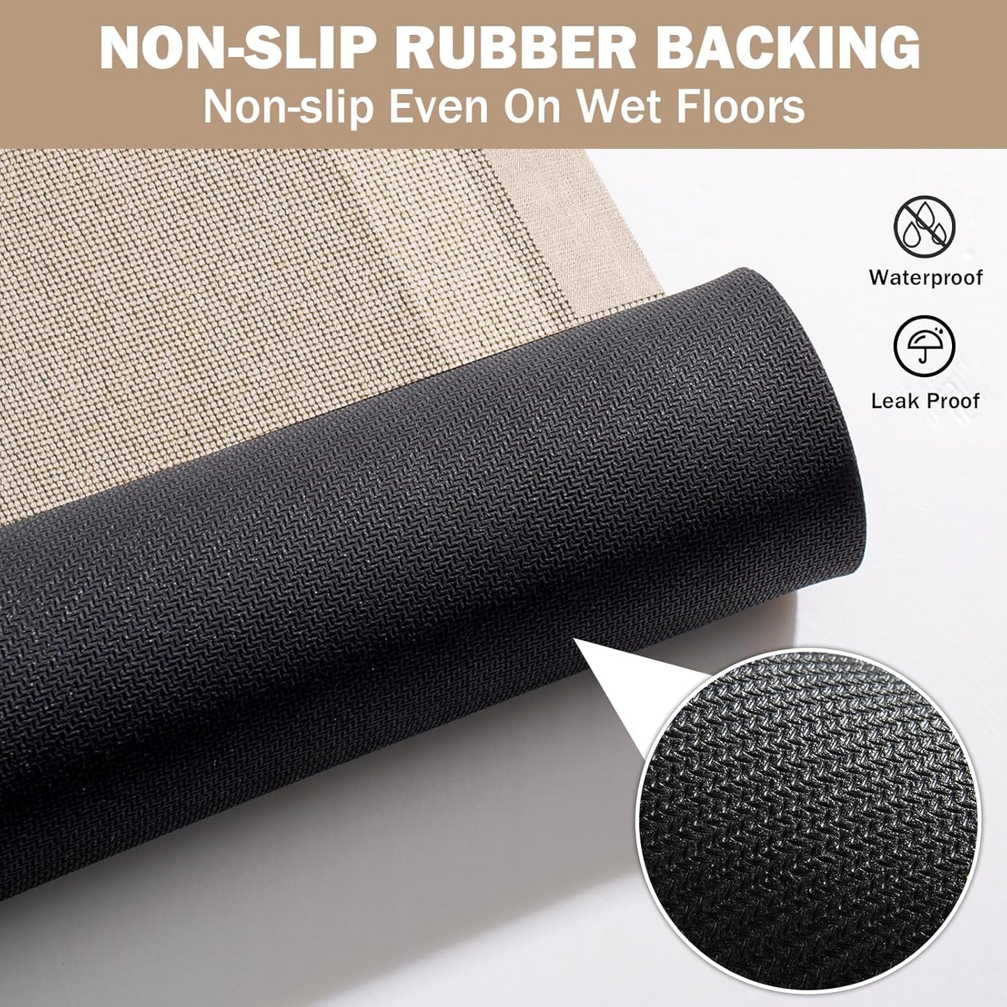 YDKGL Non Slip Long Bath Mat Bathroom Runner, Rubber Backing Ultra Thin Bathroom Rugs Fit Under Door Quick Dry Super Absorbent Washable Bath Rug Shower Mat for Bathtub Sink Floor, Dark Gray 17"x47"