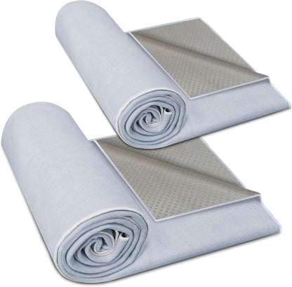 Hot Yoga Towel Non-Slip, 2 Pack Thick & Soft Yoga Mat Towel, Sweat Absorbent, with Grip Dot, 72" x 27", Yoga Towel for Hot Yoga, Pilates, Fitness and Gym Workouts, Light Pink