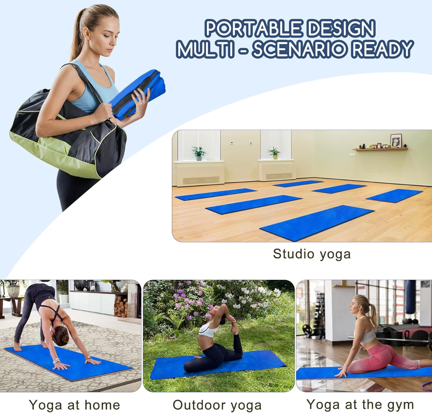 Yoga Mat Towel, Extra Thick (600GSM) Soft Hot Yoga Towel, Non-Slip and Sweat Absorbent for Hot Yoga, Bikram, Pilates, and Fitness, 72" x 27.5", Dual-Color, Grey/Pink