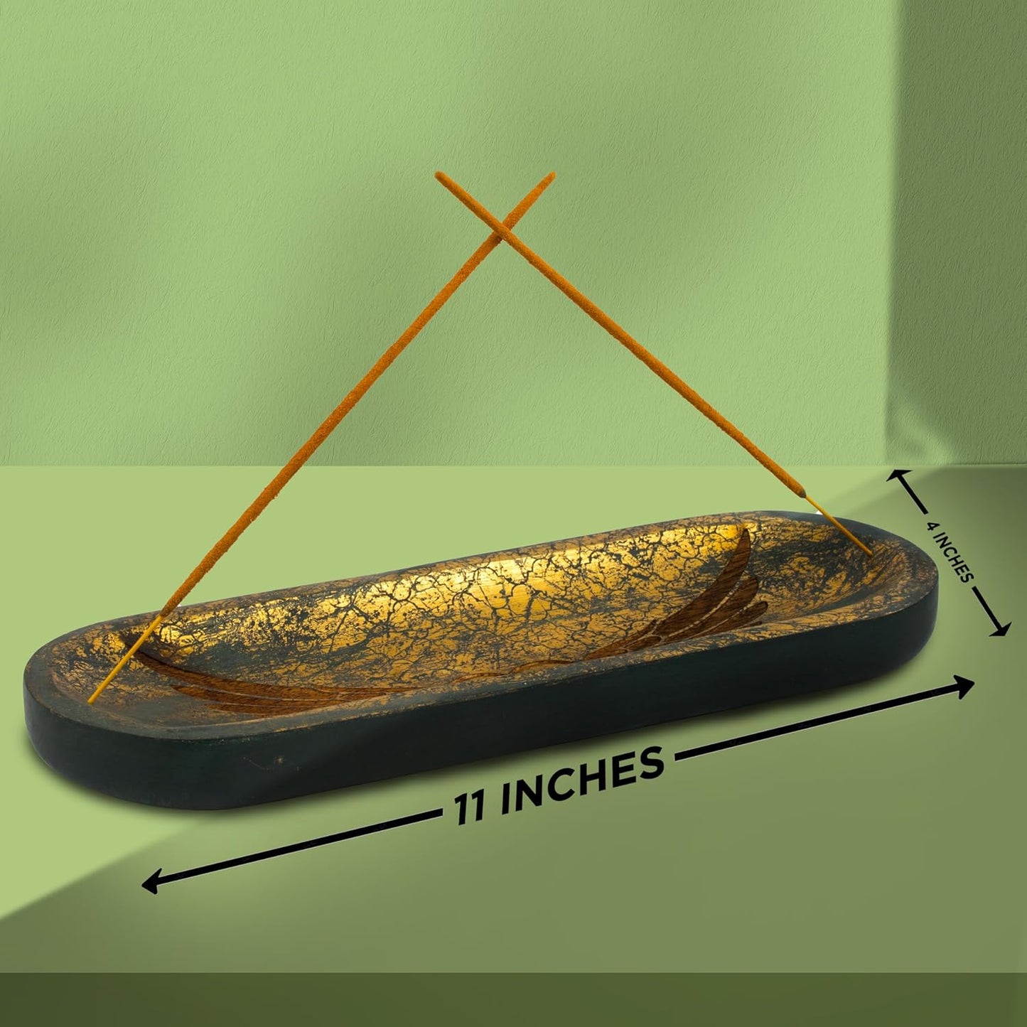 raajsee Wooden Brown Incense Holder -Incense Burner Holder –Ash Catcher - Incense Stick Holder - Meditation & Yoga - Great Gift for Any Occasion Size 11x4 inch