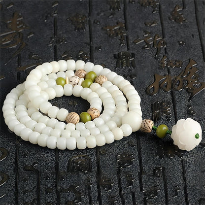 Mala Bead Strand Bracelet, 108 Buddhist Prayer Beads Yoga Meditation Green Malachite Beads Necklace Women man
