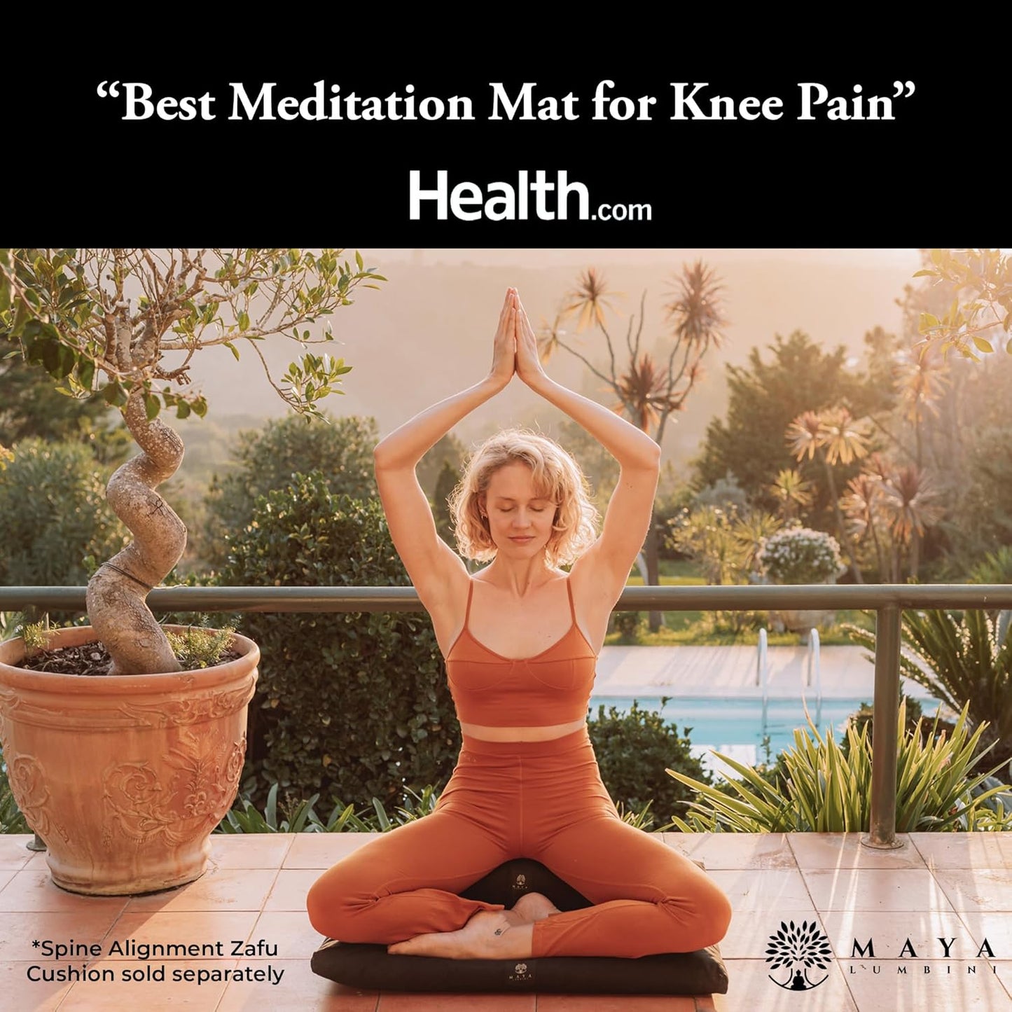Organic Meditation Mat Zabuton/Floor Pillow - 3 & 4 Inch Thickness Options - Prevents Knees & Legs Pain