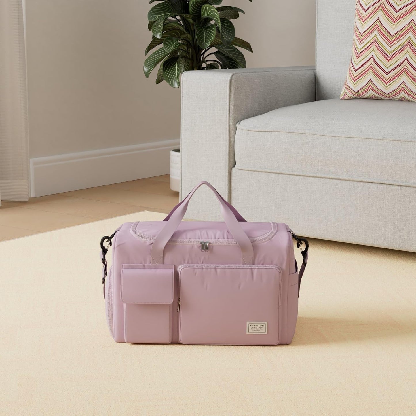 FIORETTO Women's Gym Duffle Bag with Shoes Compartment, 30L Capacity, Ideal for Travel, Gym, Sports, Duffel, Weekender