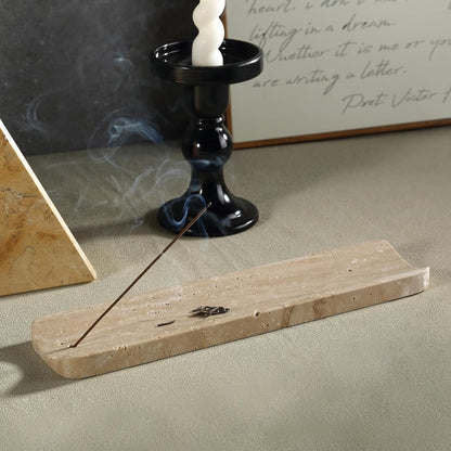 Koville Marble Incense Holder, Incense Holder for Sticks, Incense Sticks Holder Ash Catcher for Meditation Yoga SPA, Natural Stone Incense Burner, Home Table Decor (Green)