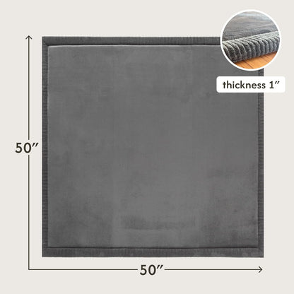 Hakuna Matte CloudSoft Mat for Floor 60" x 80" Beige – Coral Velvet Memory Foam Rug – Non-Slip, Water-Resistant