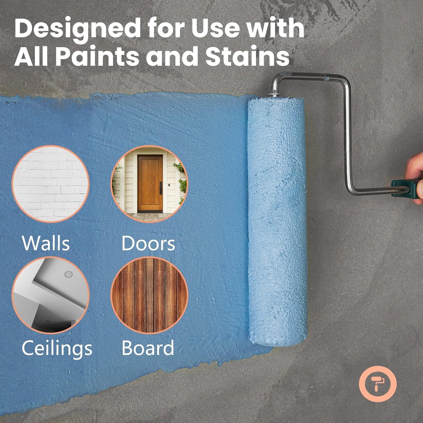 Mister Rui Paint Roller Kit, 9 Pack 6 Inch High Density Foam Paint Roller, Paint Tray with Liner, Mini Paint Rollers for Painting Walls, Small Paint Roller Tray Set