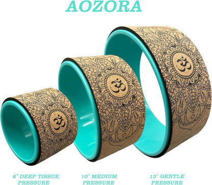 Aozora Yoga Wheel 13" with Most Detailed Book Step by Step Guide on How to Do 30+ Poses,! Perfect for Stretching and Improving Backbends