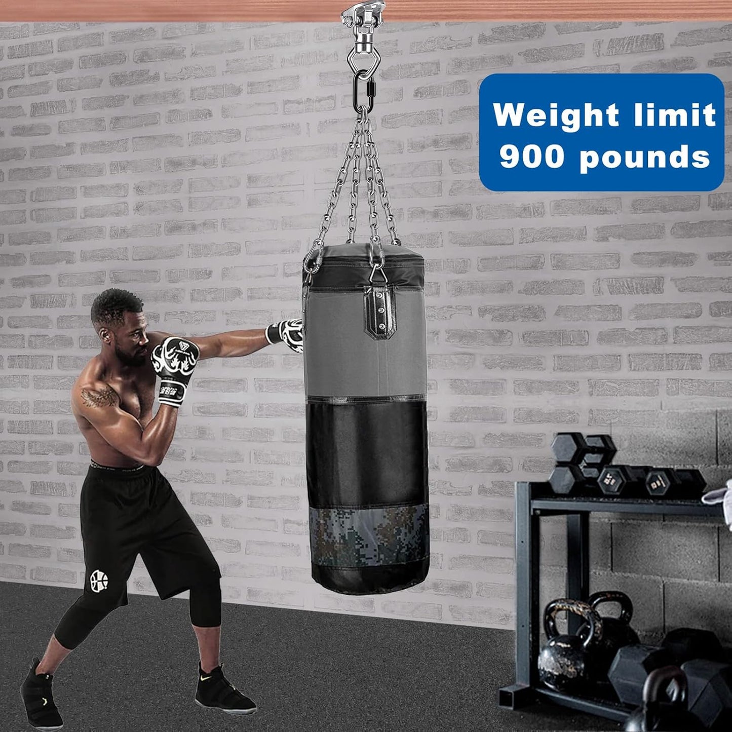 BeneLabel Swing Hanger with Bearing Swivel 800LB Capacity Stainless Steel Ceiling Mount Bracket Hanging Kit for Aerial Silks, Swings, Hammocks, Hanging Chair, Aerial Hoop, Heavy Bag, Yoga Swing