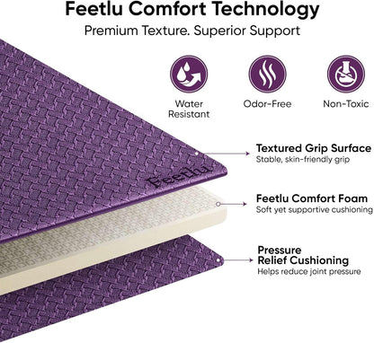 Yoga Knee Pad Cushion Exercise Knee Pad Folding, 1/2" Thick 24"x12" Eliminate Pain During Yoga or Exercise Workout– Extra Thick Padding& Support for Yoga Pilates, Fitness Exercise