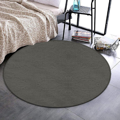 Machine Washable Modern Round Area Rug, Room Sofa Yoga Soft Round Carpet, Home Decor Non Slip Kitchen Office Circle Rug Grey, 24inch
