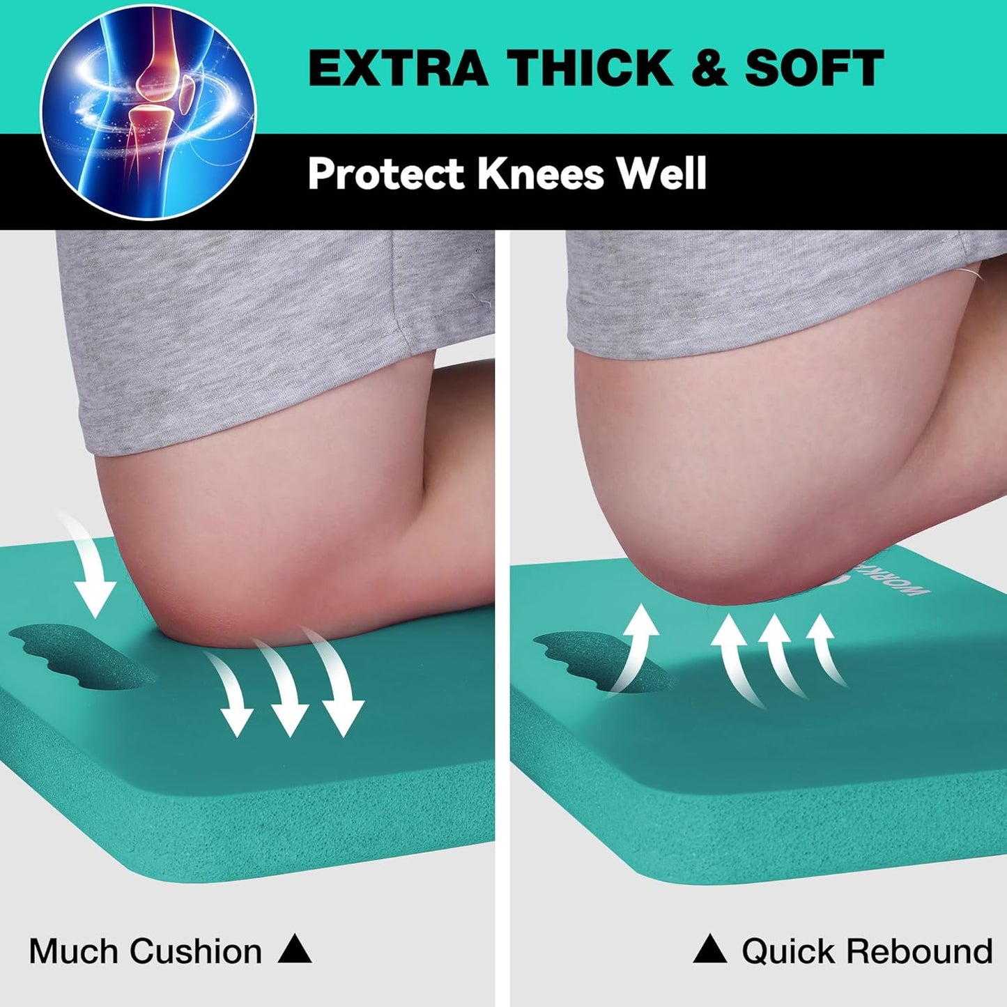 WORKPRO Extra Thick Kneeling Pad, Soft NBR Foam Cushioning for Knee, Large Foam Kneeler Mat for Gardening, Bathing Baby, Exercise, Workout Supplies, 17.5 x 11 x 1.5 in, Black