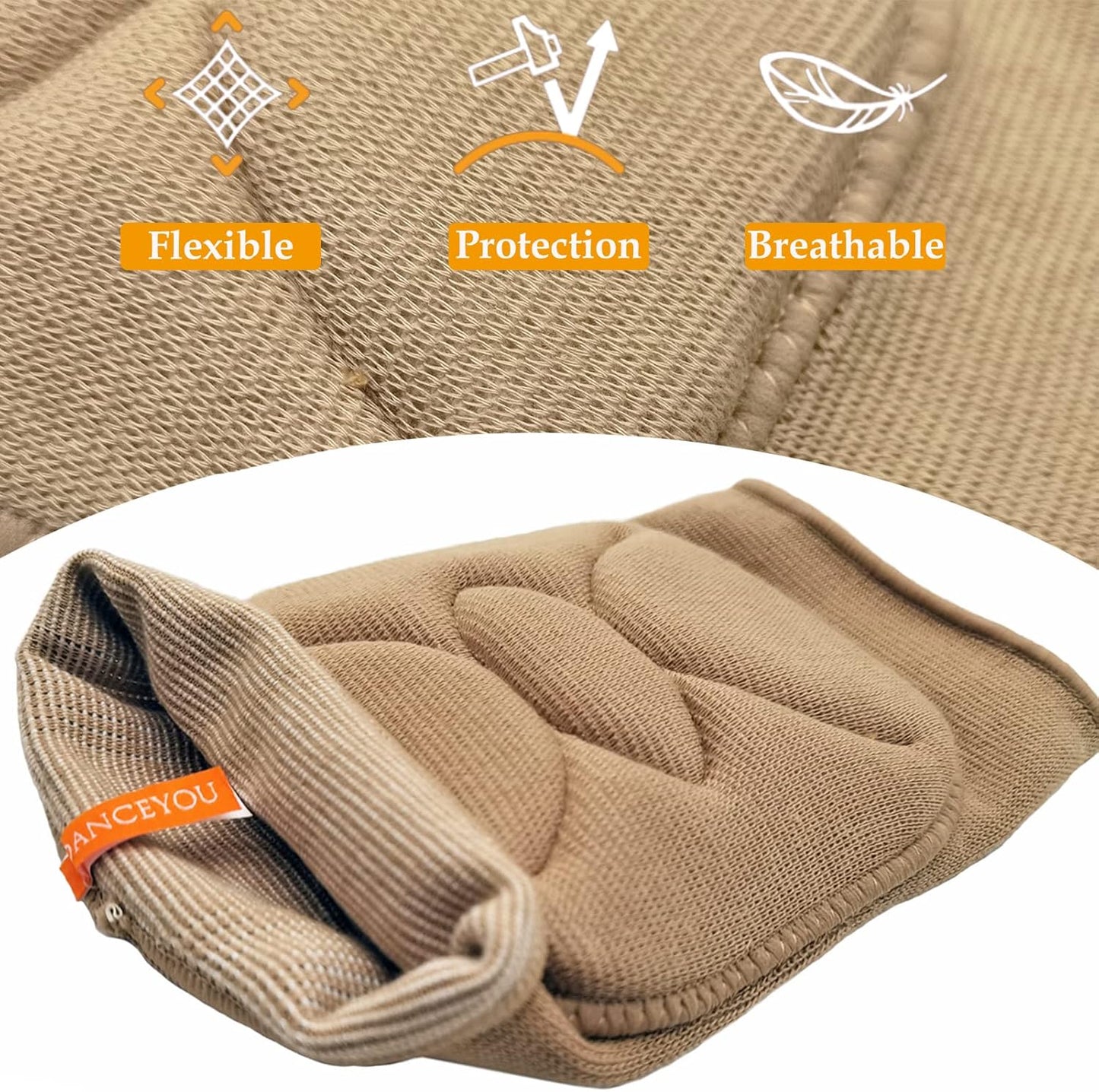 DANCEYOU Dance Knee Pads Thick Soft Sponge Volleyball Knee Brace for Big Kid Teen Adults Workout Knee Protector Football Pole Dance Yoga Tennis Running