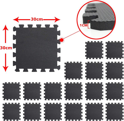 meiqicool Foam Play Mat Thick Soft EVA Interlocking Foam Floor Mats Children Yoga Exercise Multi Jigsaw Puzzle Blocking Board Kids Playmats Play Grey 18 Piece L