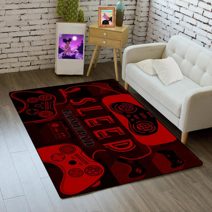 Game Controller Rugs for Bedroom Boys Living Room Gamer Gamepad Red Carpets Floor Mat Player Indoor Mats Gaming Art Design Home Decor Crystal Doormat Yoga Mats 3'x5'