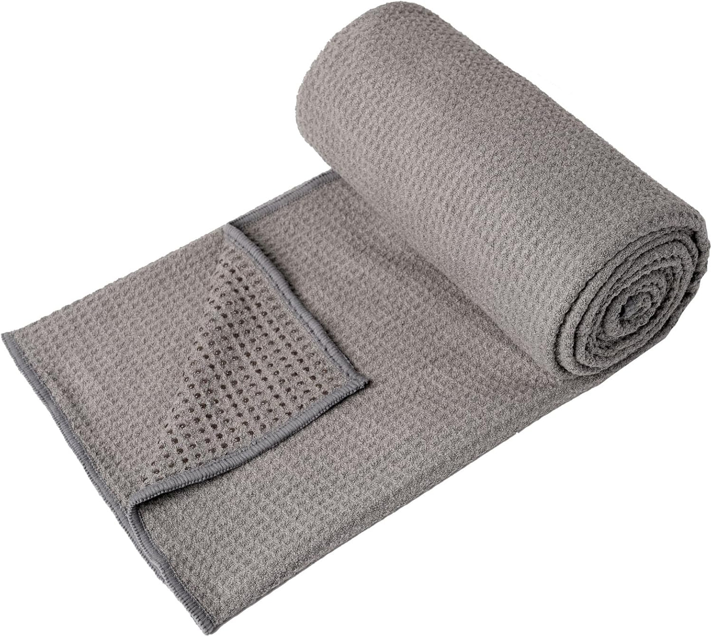 Eunzel 2 Pack Hot Yoga Towel, Non-Slip Yoga Mat Towel with Grip Dots Stickyfiber Sweat Absorbent Towel for Hot Yoga, Pilates and Workout 72" x 24", Blue