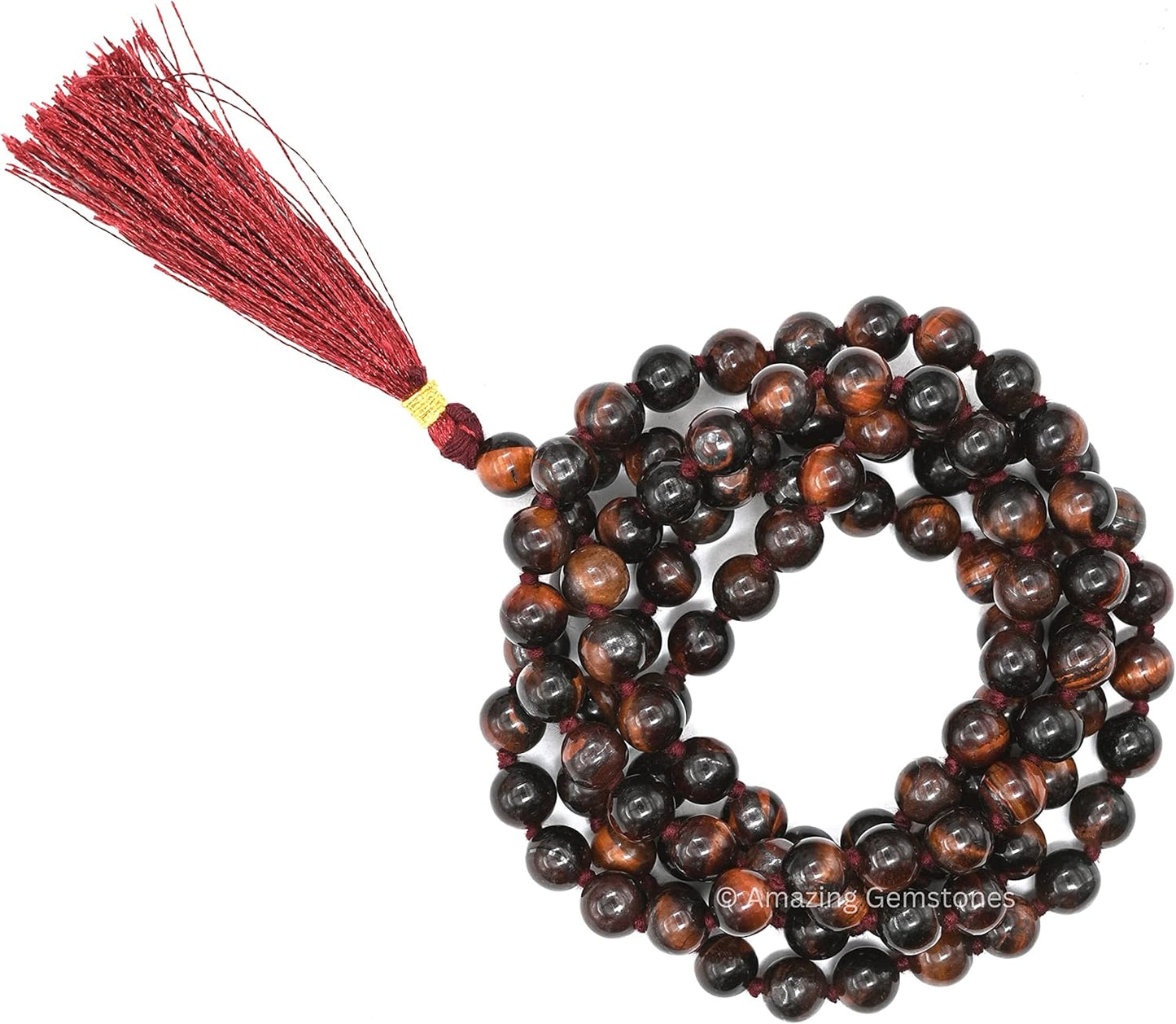 Amazing Gemstone 108 Beads Handmade Mala (Knotted, Rudraksha) - Colors A
