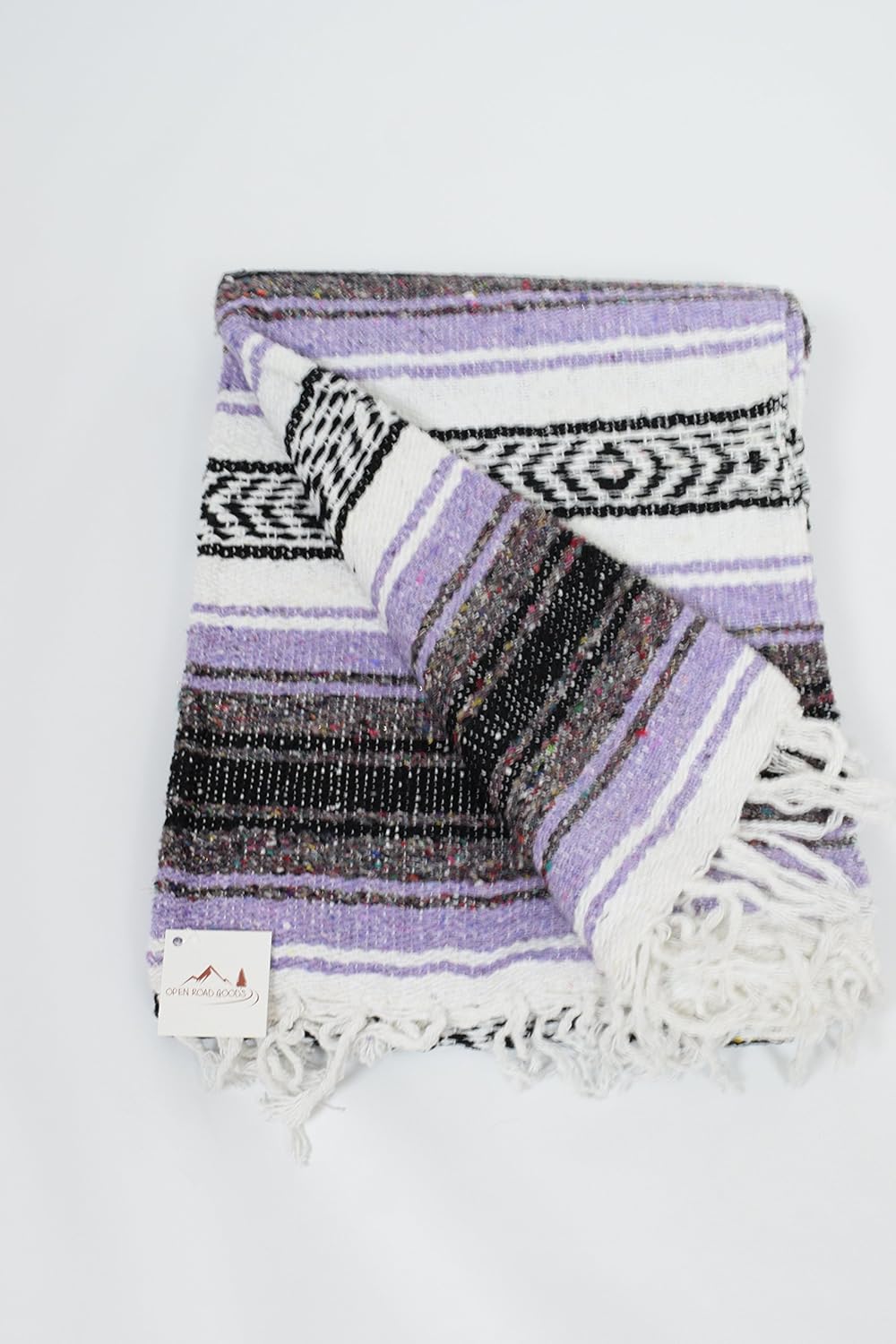 Open Road Goods Blue Mexican Blanket - Authentic Serape Falsa Blanket - Handmade