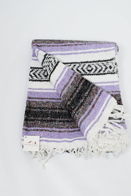 Open Road Goods Blue Mexican Blanket - Authentic Serape Falsa Blanket - Handmade