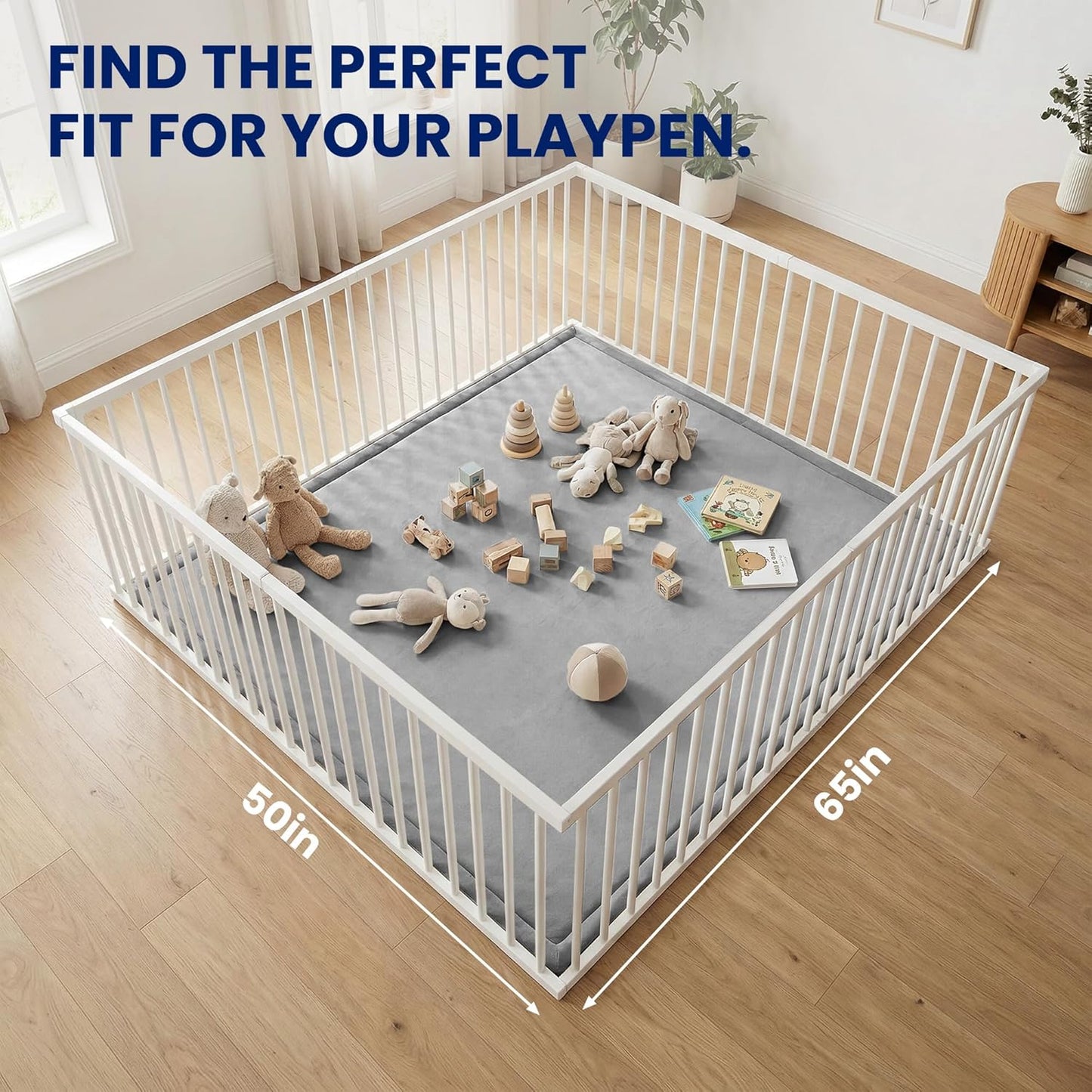 Baby Play Mat for Floor,1.3" Thick Memory Foam Tummy Time Mat,Soft Coral Velvet Nursery Rug,Large Non Slip for Crawling,Toddlers,Infants,Kids,Yoga & Tatami Style for Living Room(Dark Gray)