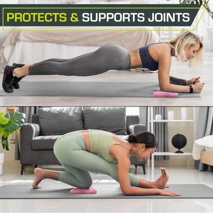 ProsourceFit Yoga Knee Support Pads Set of 2, Non-Slip Knee Pad for Yoga, Pilates, Meditation, and Stretching; Exercise Yoga Accessories for Knee Support for Men and Women, Portable Yoga Pad Cushions