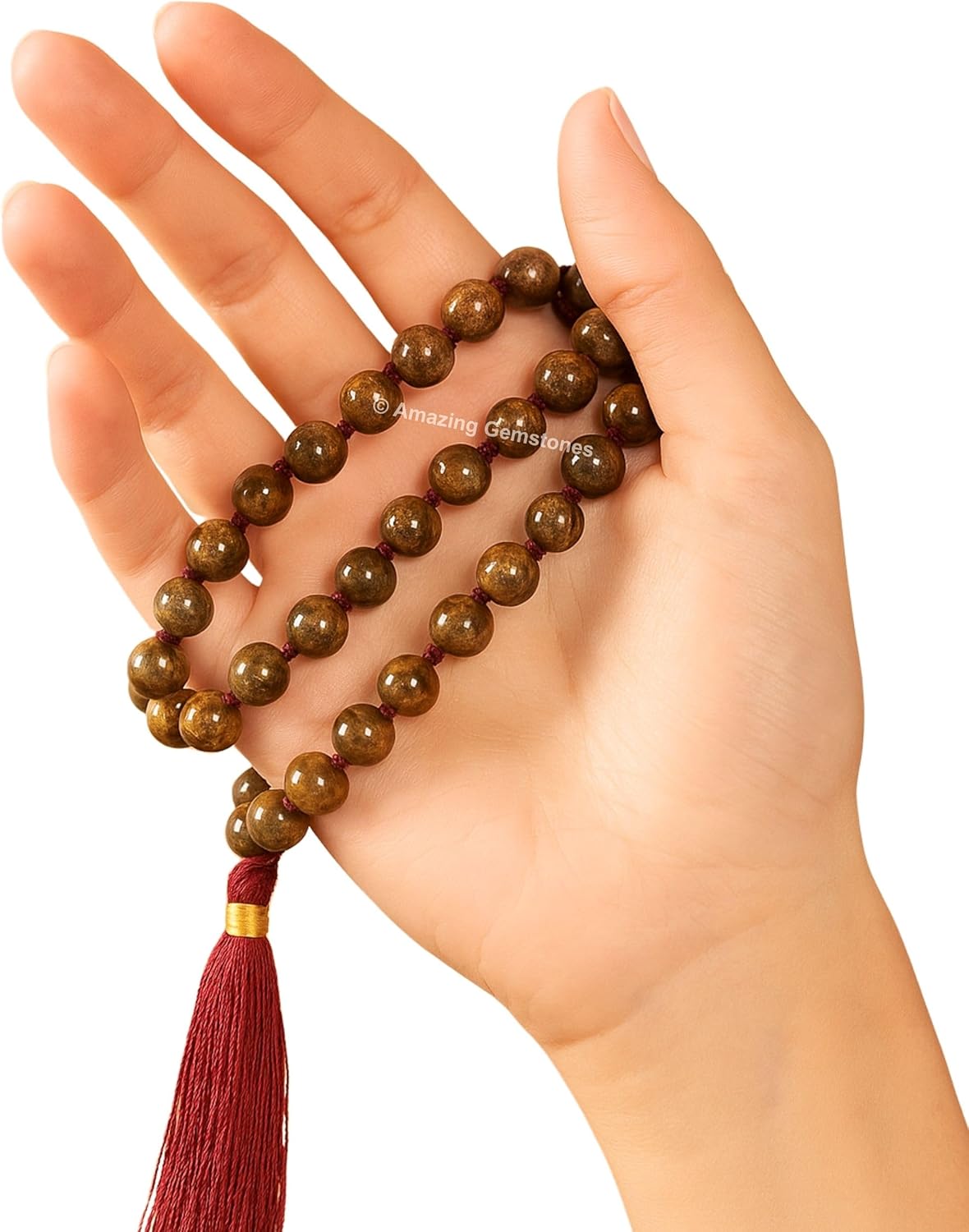 Amazing Gemstone 108 Beads Handmade Mala (Knotted, Rudraksha) - Colors B