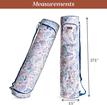 Maison d' Hermine Yoga Mat bag, Cylindrical bag for Woman&Men, yoga mat Bag &Adjustable shoulder straps Yoga Mat Carrier Bag with Drawstring Water Bottle Pocket and zipper pocket Easter Gifts