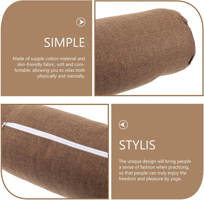 balacoo Yoga Bolster Pillow Pearl Cotton Lumbar Pillow Shape-retaining Tube Cushion for Meditation Cylinder Bolster Pillow for Restorative Yoga Support, 40.00X15.00X15.00CM, Coffee