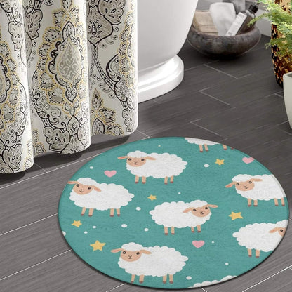 Large Home Decor Mat, Soft Round Yoga Carpet, Non Slip Machine Washable Home Office Circle Rug Gothic Witchy Sun Moon Mushroom Moth