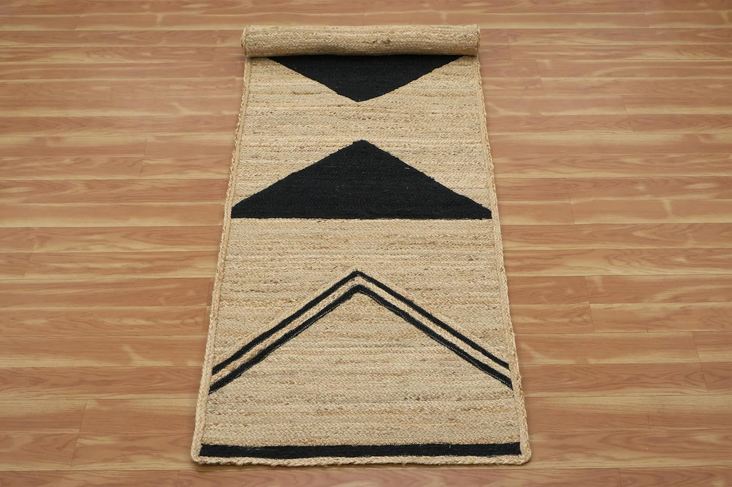 Kilim Area Rug 2x3 Flatweave Hand Braided Jute Offwhite Beige Design Handmade Boho Thick 0.27" Geometric Pattern Carpet Sisal Jute Rug Indoor Outdoor Use Rugs for Bedside, Kitchen, Yoga Mat - Colors A