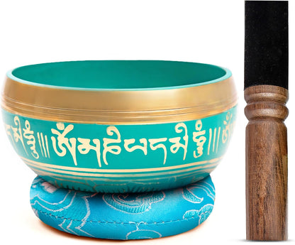 Tibetan Singing Bowl Set Brass - Master Healing Grade - Authentic Handcrafted Sound Bowl by Himalayan Bazaar