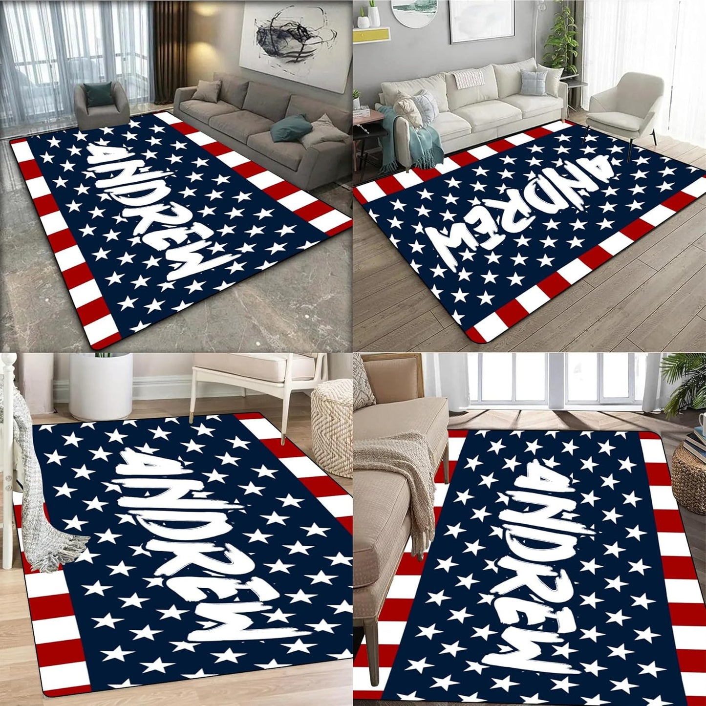 Personalized Family Name Initials Monogram Pink Rug, Shining Butterfly Printed Carpets for Girls Kids Butterfly Theme Living Room Indoor Bedroom Decor 5'×7' Soft Polyester Yoga Mat