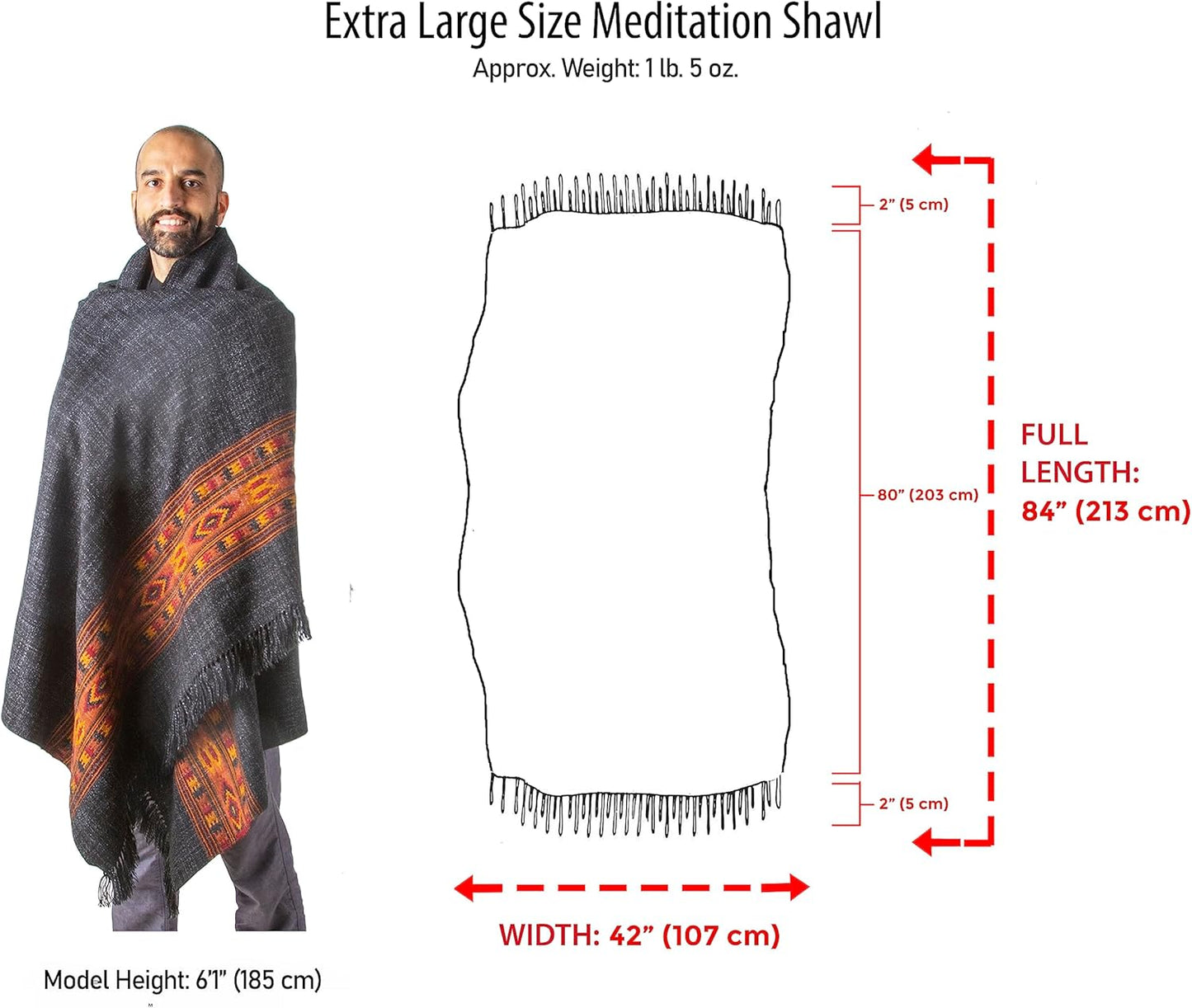 Meditation Shawl or Blanket, Exotic Shawl/Wrap, Oversize Scarf or Stole. Unisex