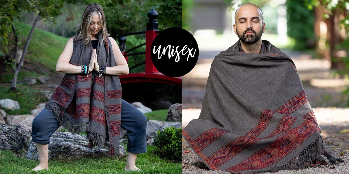 Meditation Shawl or Blanket, Exotic Shawl/Wrap, Oversize Scarf or Stole. Unisex