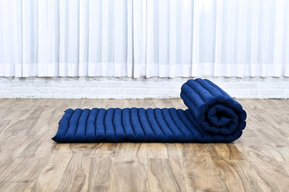 Leewadee - Kapok Roll Mat – Handcrafted Folding Sleep & Relaxation Mattress from Thailand, Ideal as Guest Bed, Camping Mat, Yoga Mat or Traditional Futon, 75 x 39 inches, Anthracite