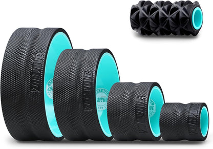 3 Pack Back Roller- Yoga Wheel for Back Pain Reliefn & Stretching, Back Wheel for Deep Tissue Massage, Foam Roller for Physical Therapy & Exercise