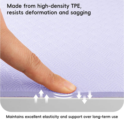 Extra Wide Yoga Mat 72" x 32", 6mm Non Slip TPE Exercise Mat with Carrying Strap, Large Workout Mat for Yoga, Pilates, Stretching, HIIT & Home Gym